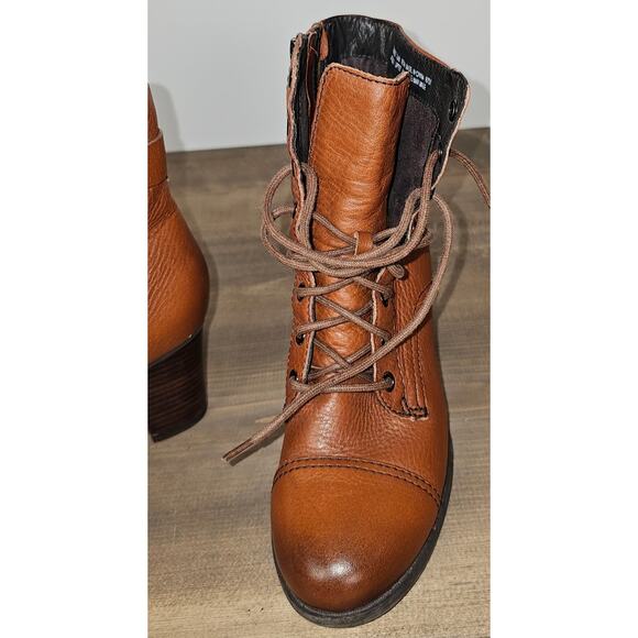 Clarks leather lace up boots ladies size 7.5M caramel brown  side zip - Picture 7 of 12